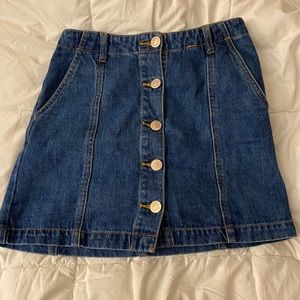 Denim button up skirt